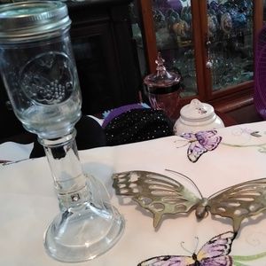 Brass Butterfly with Glass Decoration